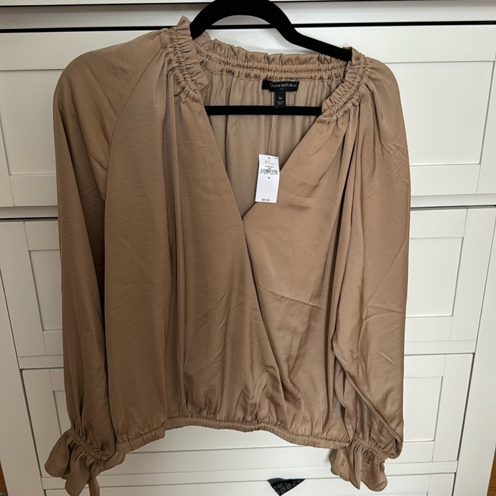 Banana republic satin ruffle top